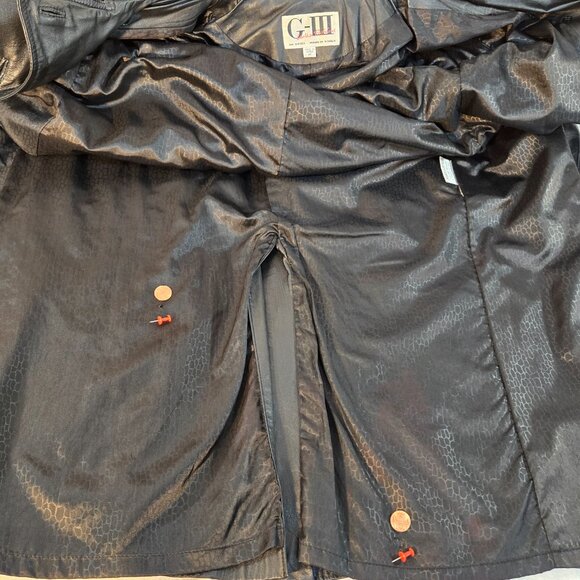 G-III Whimsigoth Grunge Fairy Mystery Black Leather Trench Coat Size M LIKE NEW! - Picture 16 of 16